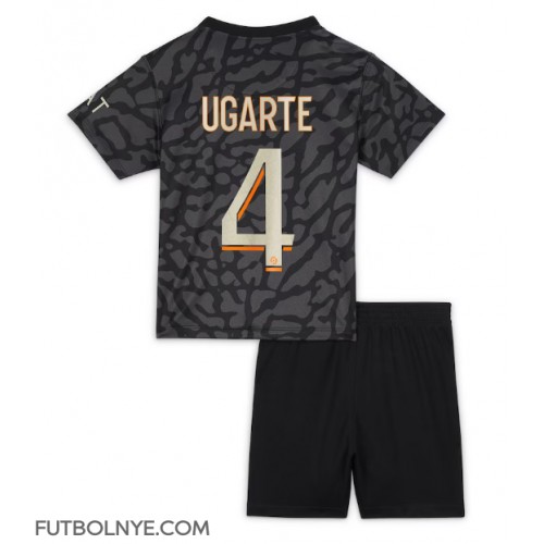 Camiseta Paris Saint-Germain Manuel Ugarte #4 Tercera Equipación para niños 2023-24 manga corta (+ pantalones cortos)